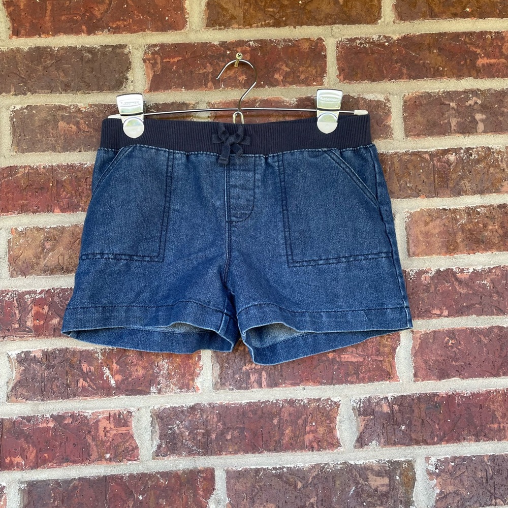 Little Girl’s Faded Glory Chambray Elastic Waist Shorts Size Large 10-12
